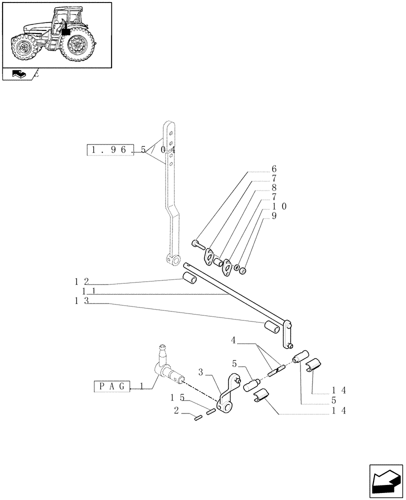 Схема запчастей Case IH FARMALL 105U - (1.29.0/02[02]) - 20X20 POWER SHUTTLE TRANSMISSION WITH CREEPER - CREEPER GEARSHIFT MECHANISM - LEVERS AND TIE-RODS (VAR.330299-331299-332299-333299) (03) - TRANSMISSION