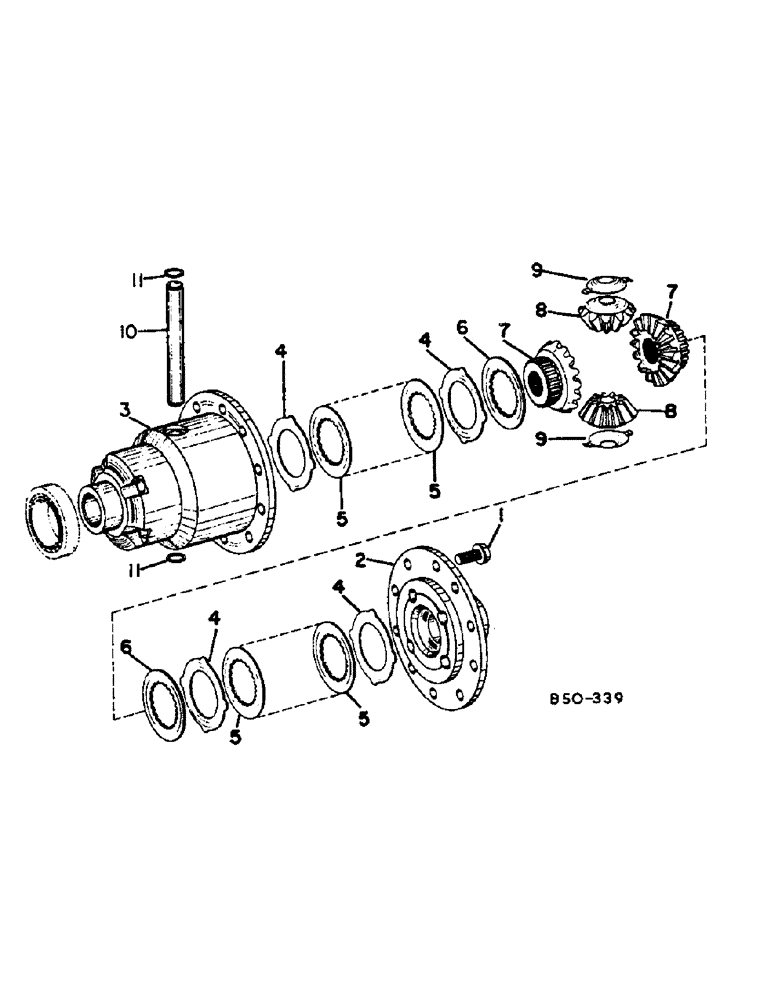 Схема запчастей Case IH 584 - (07-64) - DIFFERENTIAL, ALL WHEEL DRIVE, ZF AXLE (04) - Drive Train