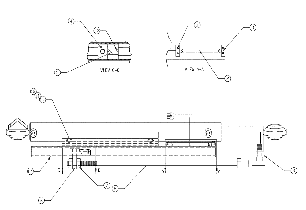 Схема запчастей Case IH PATRIOT WT - (07-005) - HYDRAULIC CYLINDER SWITCH MOUNTING - SELF CENTERING (90 BOOM) Cylinders