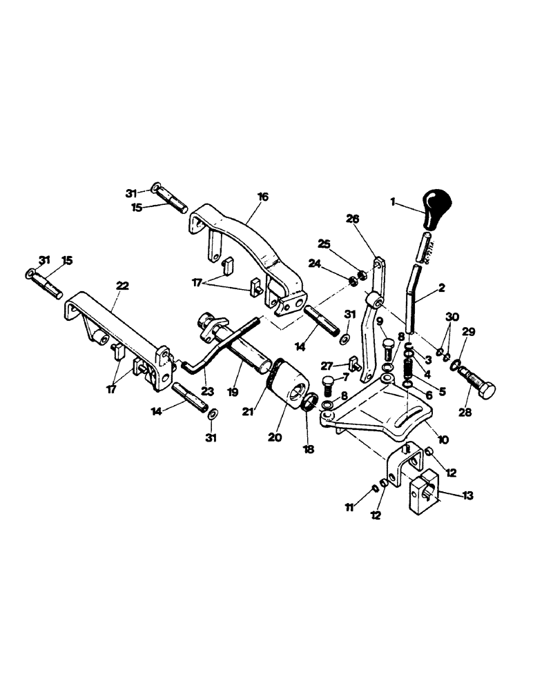 Схема запчастей Case IH 744 - (1F07) - RANGE SHIFTER MECHANISM, 744/844/844S VERSION W/O POWER- SHIFT TRANSMISSION (XXX-) (04) - Drive Train