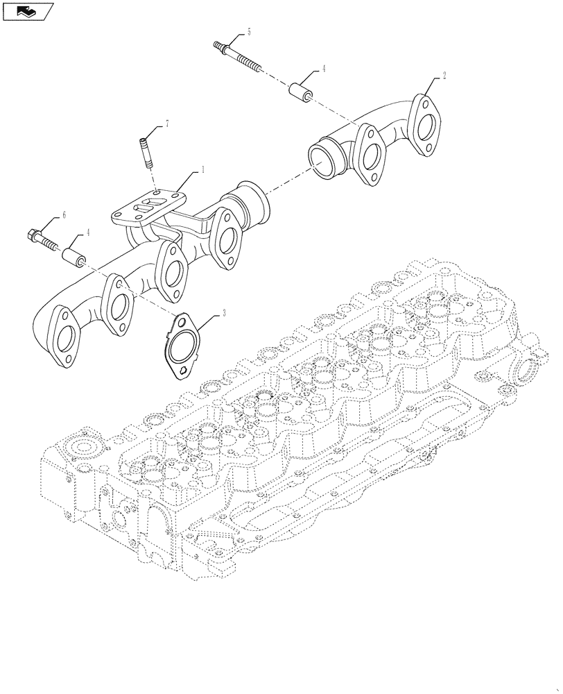 Схема запчастей Case IH 3330 - (10.254.02) - EXHAUST MANIFOLD (10) - ENGINE