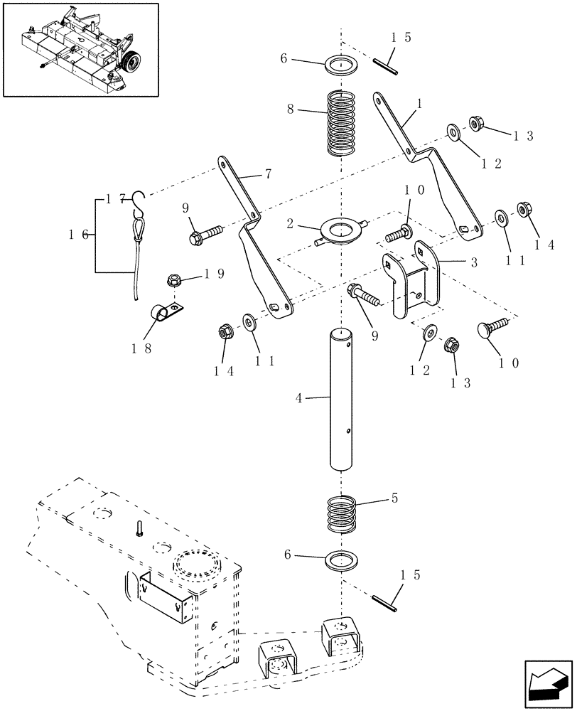 Схема запчастей Case IH HTX101 - (20.12[4]) - LATCH, PIVOT (39) - FRAMES AND BALLASTING