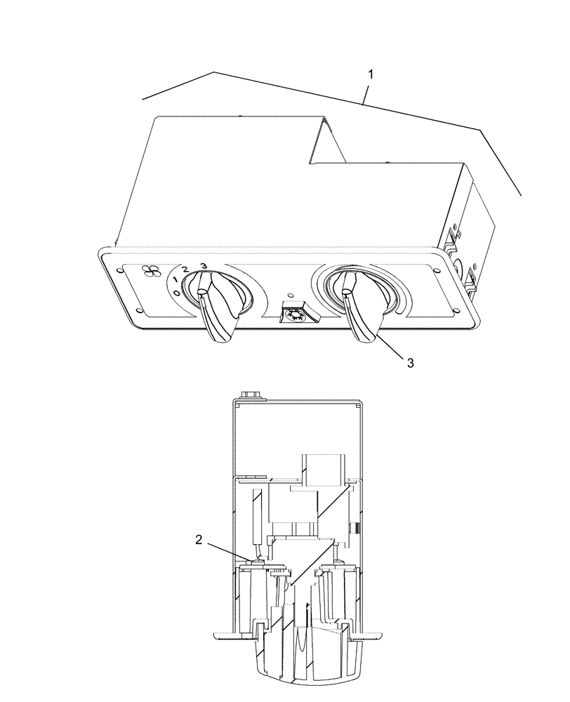 Схема запчастей Case IH AFX8010 - (E.40.D.05[1]) - CONTROLS, MANUAL HVAC E - Body and Structure