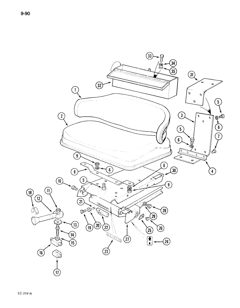 Схема запчастей Case IH 895 - (9-090) - SUSPENSION SEAT, TRACTOR WITHOUT CAB (09) - CHASSIS/ATTACHMENTS