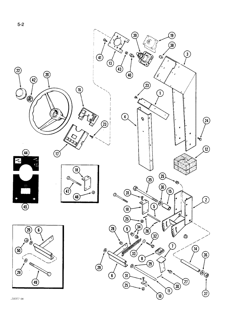 Схема запчастей Case IH 1640 - (5-02) - STEERING SUPPORT AND WHEEL (04) - STEERING