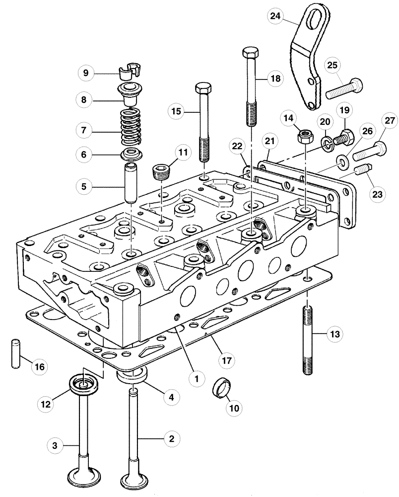 Схема запчастей Case IH CX50 - (02-28) - CYLINDER HEAD (02) - ENGINE