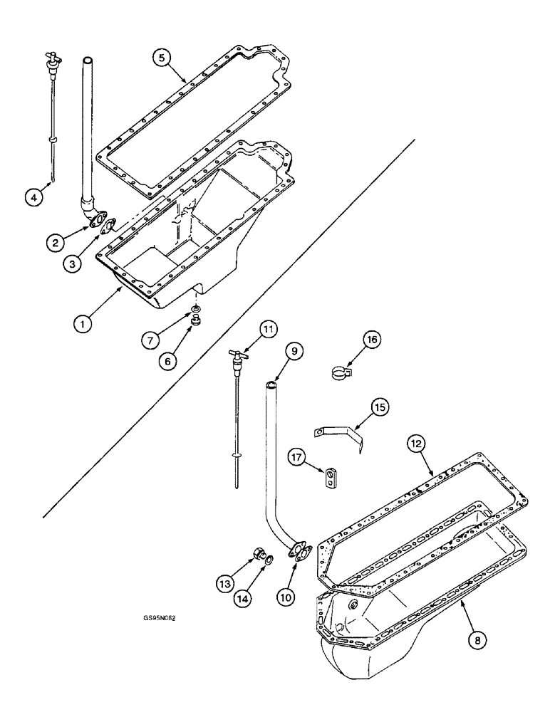 Схема запчастей Case IH D-310 - (5-020) - CRANKCASE OIL PAN 