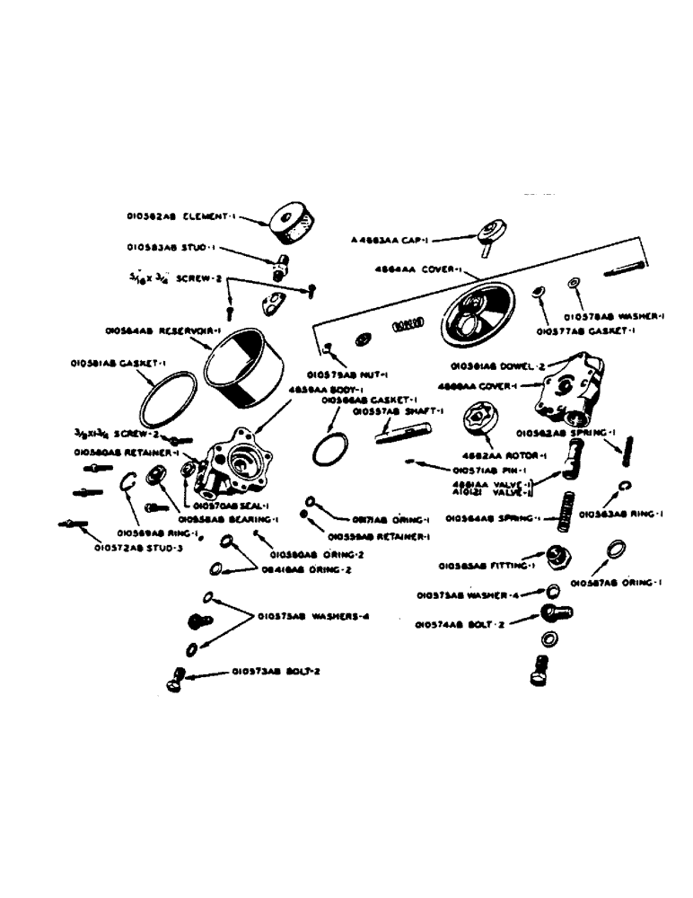 Схема запчастей Case IH 400-SERIES - (161) - HYDRAULIC POWER STEERING, PARTS FOR A4740AA AND A10002 PUMPS (05) - STEERING