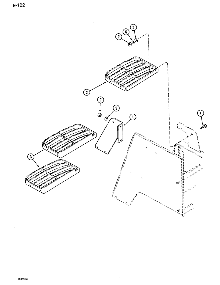 Схема запчастей Case IH 7120 - (9-102) - STEPS (09) - CHASSIS/ATTACHMENTS