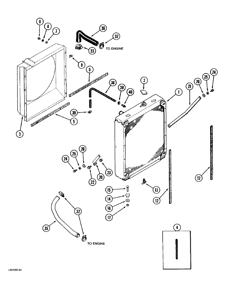 Схема запчастей Case IH 1670 - (2-02) - RADIATOR AND FAN SHROUD (01) - ENGINE