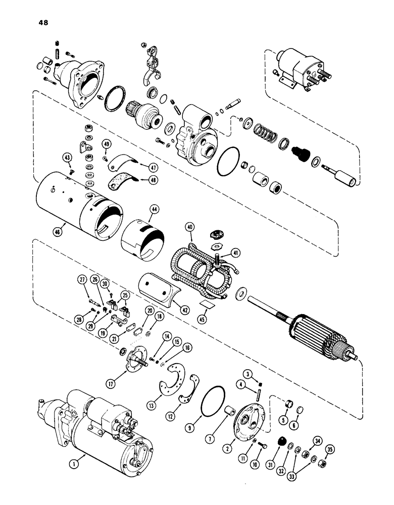 Схема запчастей Case IH 1030 - (048) - STARTER (04) - ELECTRICAL SYSTEMS