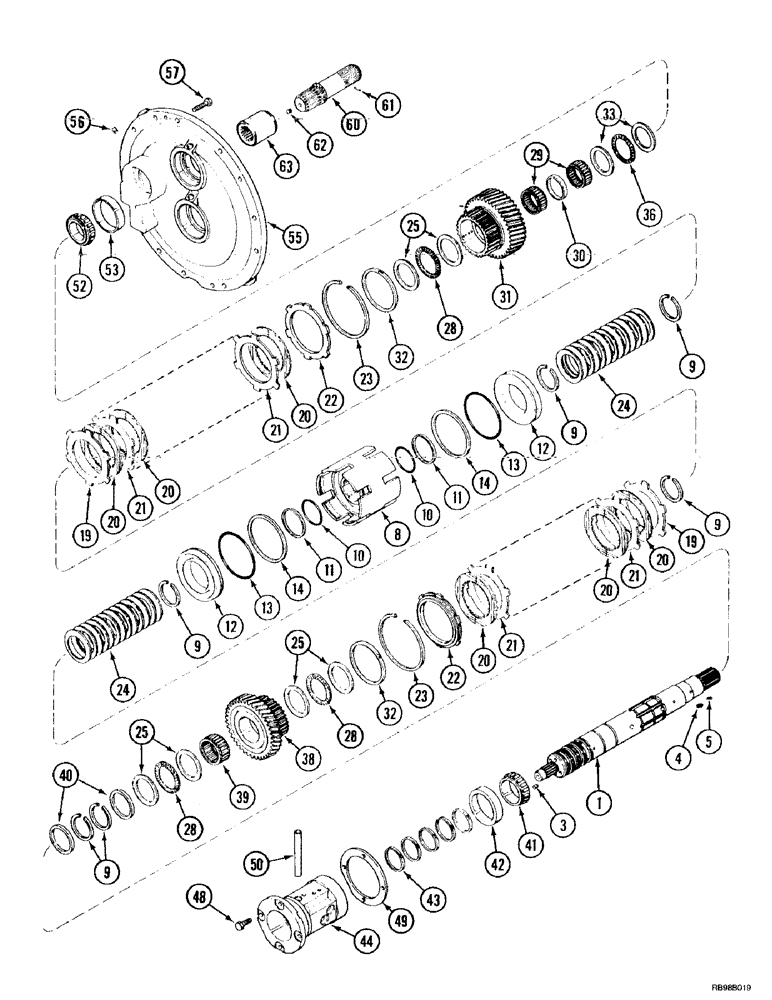 Схема запчастей Case IH MX180 - (6-014) - SPEED TRANSMISSION, INPUT SHAFT WITHOUT CREEP SPEED (06) - POWER TRAIN