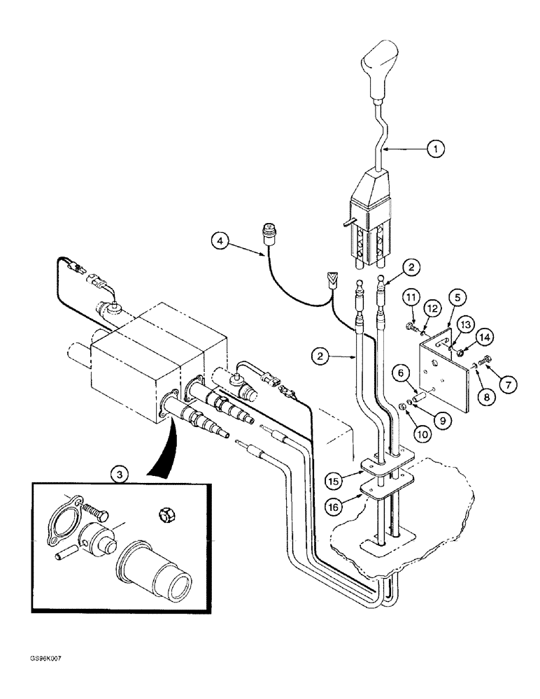 Схема запчастей Case IH 890 - (8-16) - HYDRAULIC CONTROLS, EXTERNAL VALVE, THREE FUNCTION (08) - HYDRAULICS