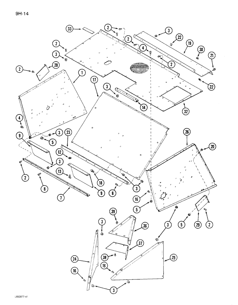 Схема запчастей Case IH 1680 - (9H-14) - SEPARATOR HOOD (12) - CHASSIS