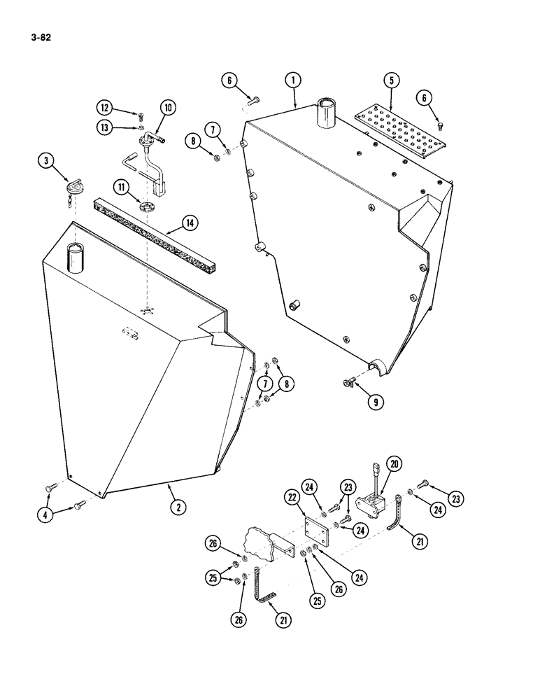 Схема запчастей Case IH 4994 - (3-82) - FUEL TANKS (03) - FUEL SYSTEM