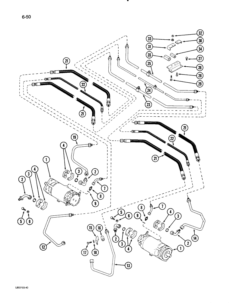 Схема запчастей Case IH 1670 - (6-50) - REAR WHEEL DRIVE, DRIVE MOTOR SYSTEM (03) - POWER TRAIN