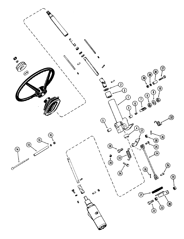 Схема запчастей Case IH 2870 - (124) - ADJUSTABLE STEERING COLUMN (05) - STEERING