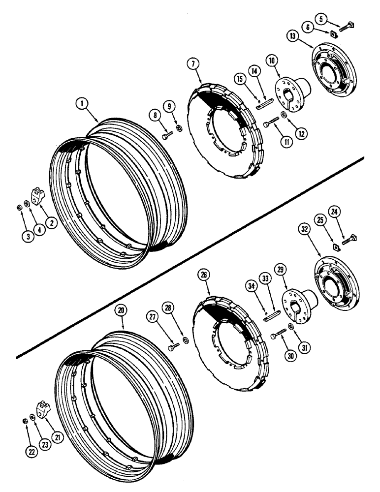 Схема запчастей Case IH 2290 - (6-308) - CAST DUAL REAR WHEELS, WITH 34 INCH (864 MM) RIM (06) - POWER TRAIN