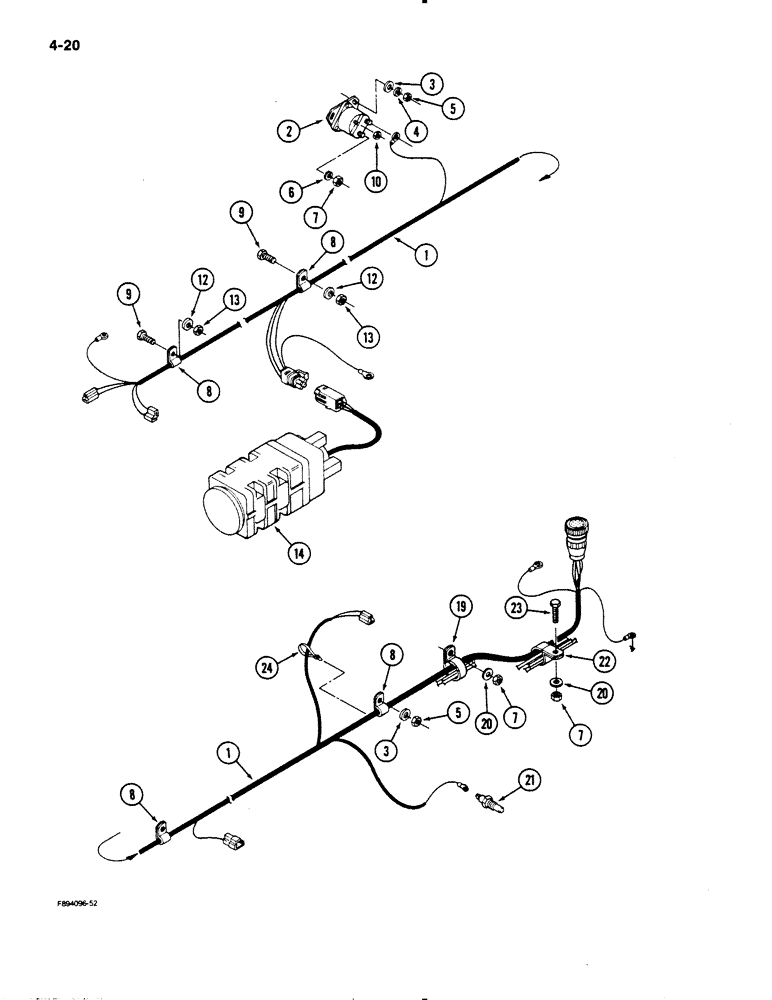 Схема запчастей Case IH 9110 - (4-20) - FRONT FRAME HARNESS (04) - ELECTRICAL SYSTEMS