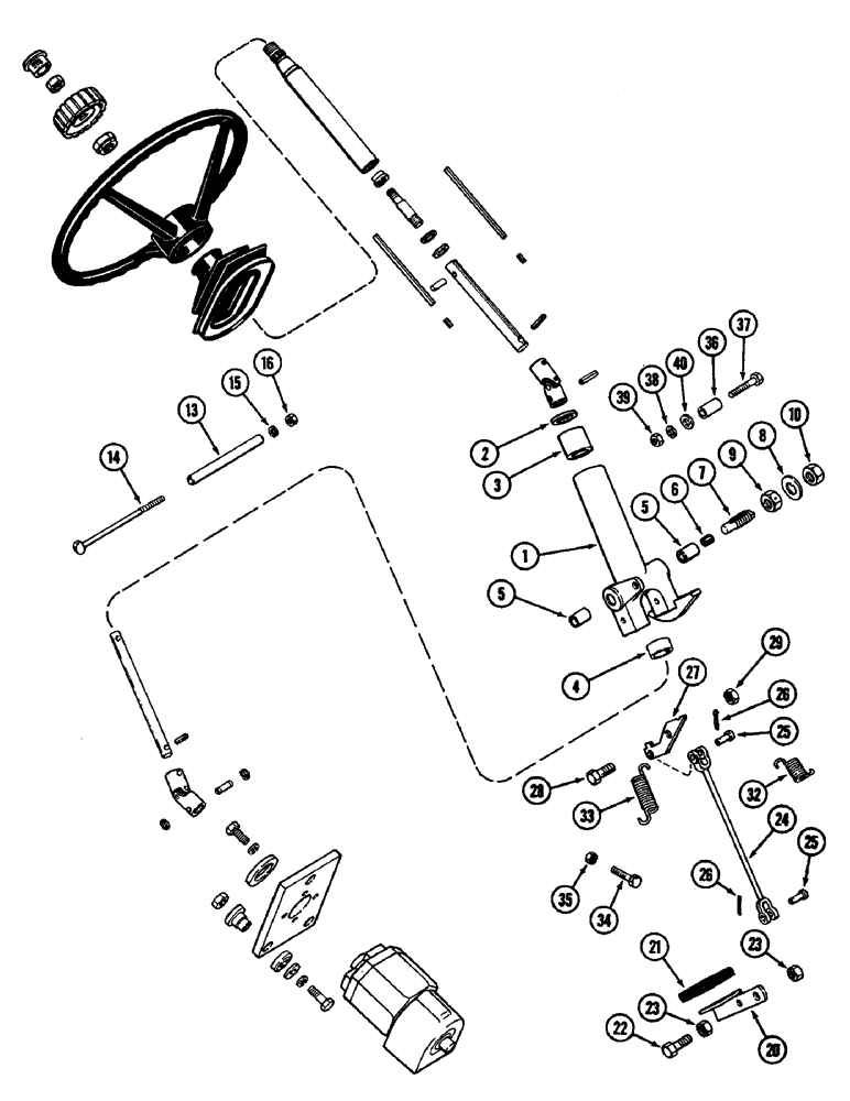 Схема запчастей Case IH 4890 - (5-134) - ADJUSTABLE STEERING COLUMN, STANDARD OR DELUXE STEERING WHEEL (05) - STEERING