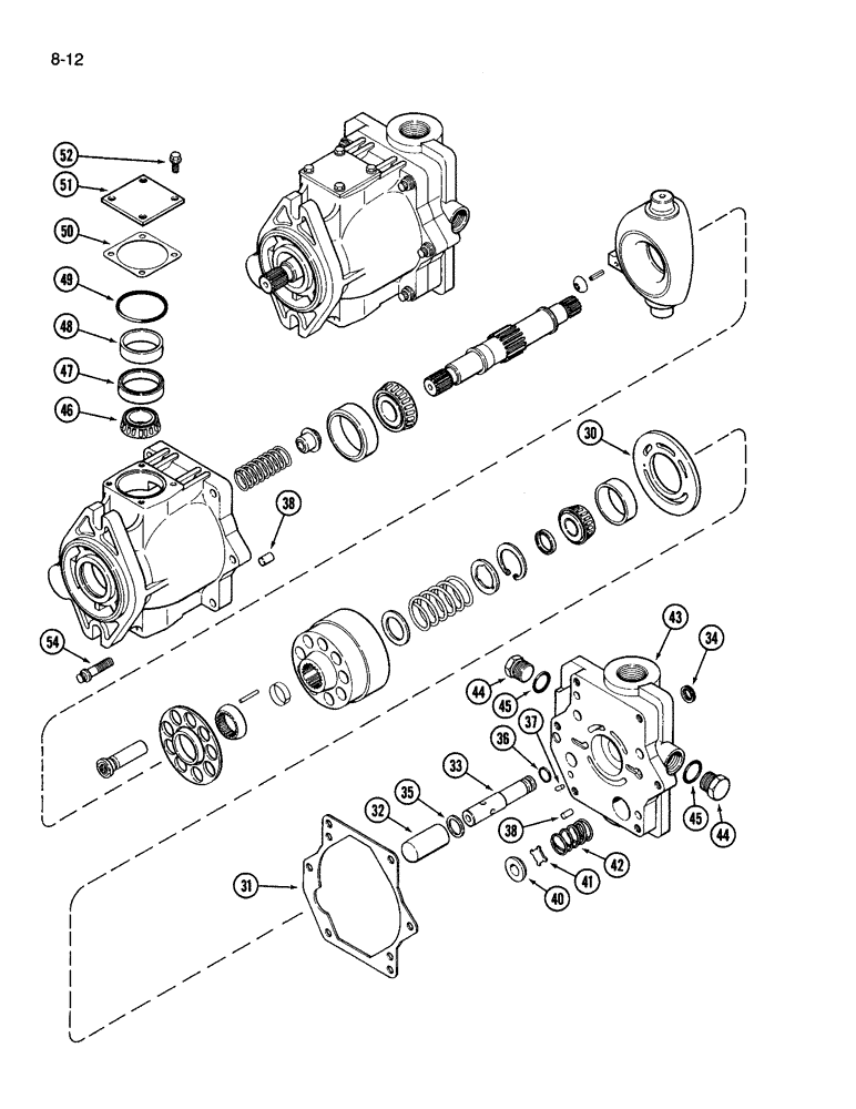 Схема запчастей Case IH 3594 - (8-012) - GEAR AND PISTON PUMP ASSEMBLY (08) - HYDRAULICS