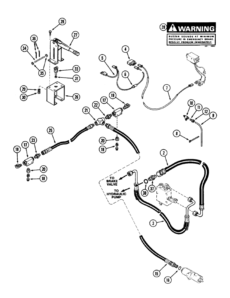 Схема запчастей Case IH 3294 - (7-250) - EMERGENCY HAND BRAKE, BRAKE AND LEVER SECTION, IF EQUIPPED (07) - BRAKES