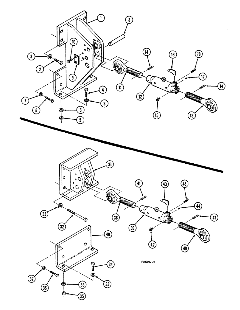 Схема запчастей Case IH 9150 - (9-004) - HITCH UPPER LINK MOUNT, WITHOUT PTO (09) - CHASSIS/ATTACHMENTS