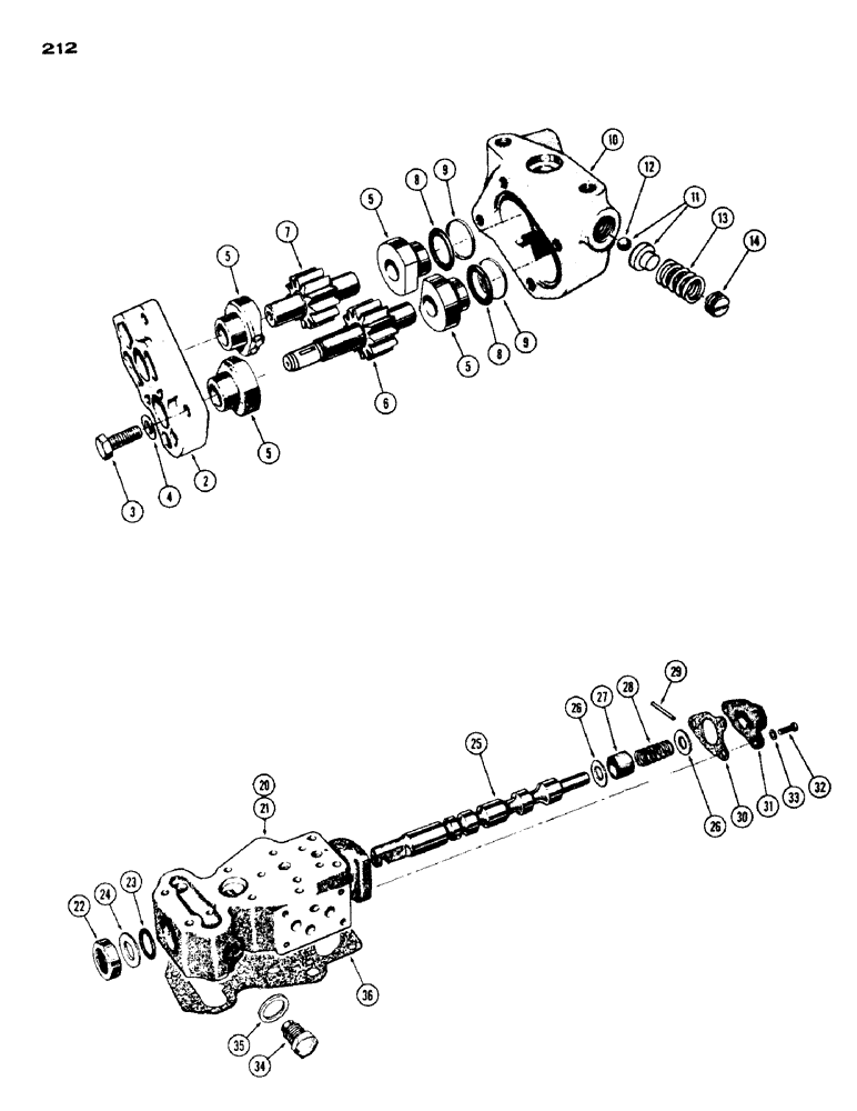 Схема запчастей Case IH 530 - (212) - HYDRAULIC PUMP PARTS, HYDRAULIC CONTROL VALVE PARTS (08) - HYDRAULICS