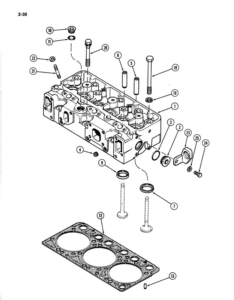 Схема запчастей Case IH 4894 - (2-30) - CYLINDER HEAD 674 CUBIC INCH DIESEL ENGINE (02) - ENGINE