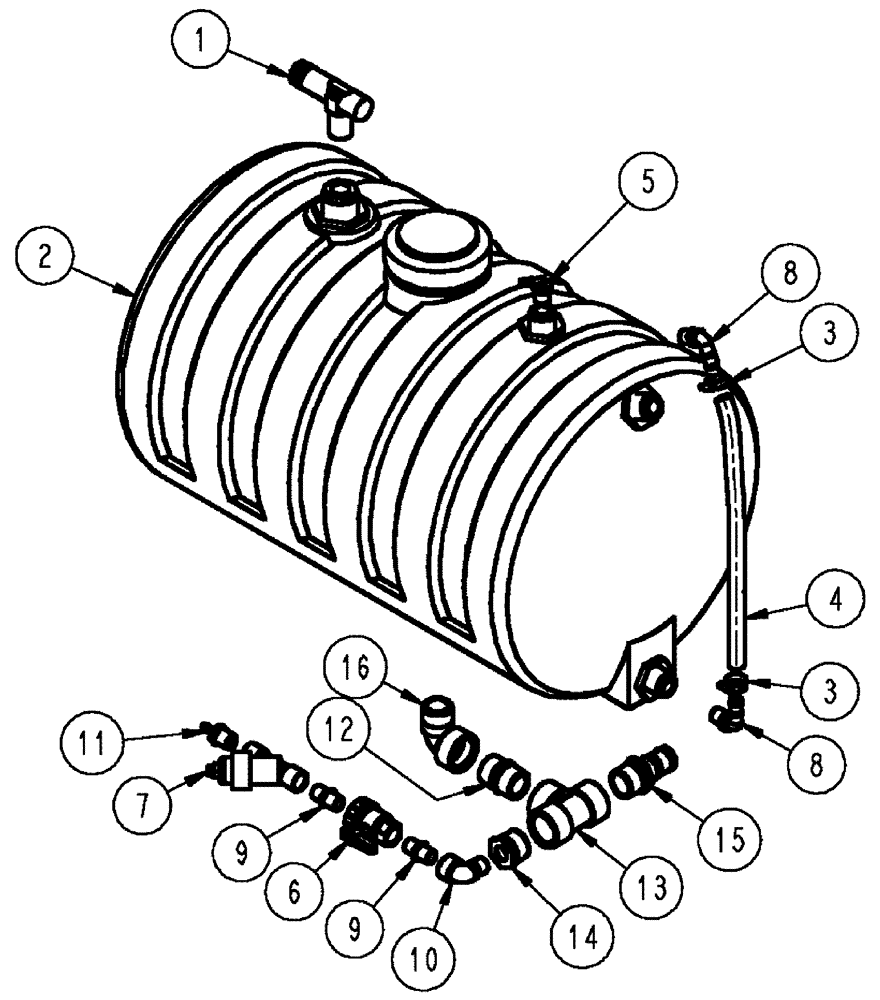 Схема запчастей Case IH SPX3310 - (09-053) - FOAM TANK PLUMBING GROUP Liquid Plumbing