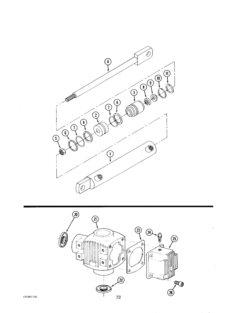 Схема запчастей Case IH M172 - (72) - LIFT CYLINDER (58) - ATTACHMENTS/HEADERS