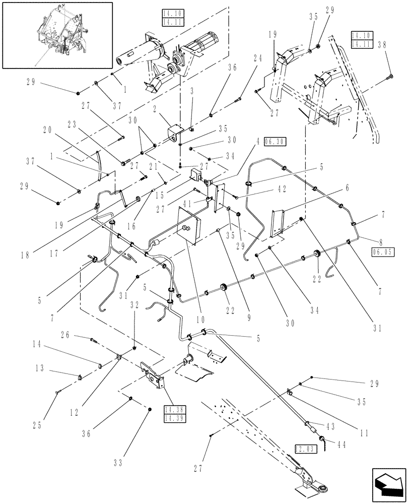 Схема запчастей Case IH RBX463 - (06.03) - ELECTRONICS, BALE SLICE™ & ROTOR CUTTER (06) - ELECTRICAL SYSTEMS