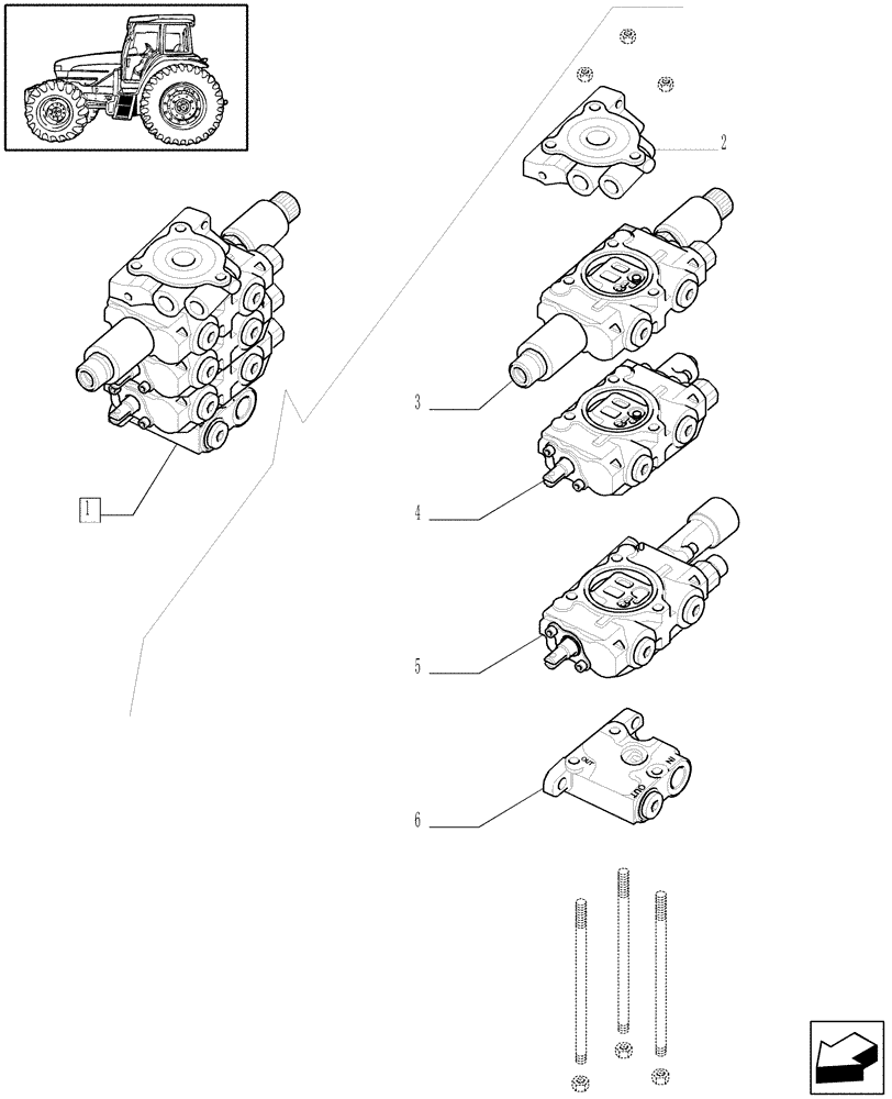 Схема запчастей Case IH MAXXUM 115 - (1.82.7/24A) - CONTROL VALVE - BREAKDOWN (VAR.331562-332562; 331820-333820 / 743747) (07) - HYDRAULIC SYSTEM