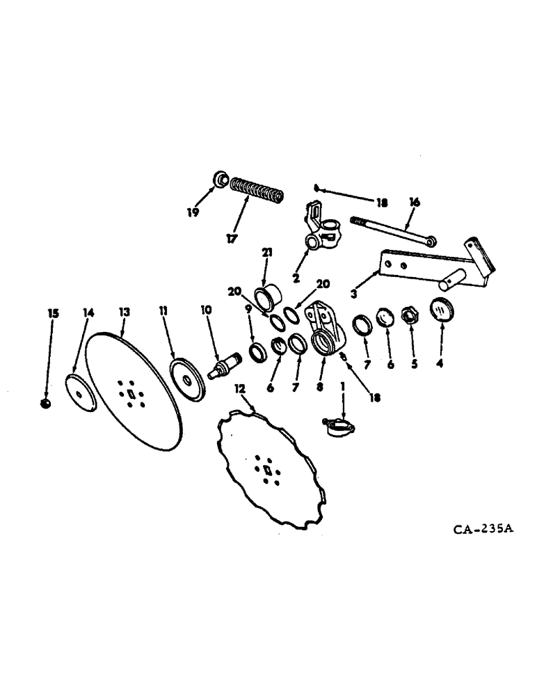 Схема запчастей Case IH 700 - (AK-25) - HEAVY DUTY ROLLING COLTER, HIGH LIFT, CUSHION SPRING TYPE, ONE PER FURROW 