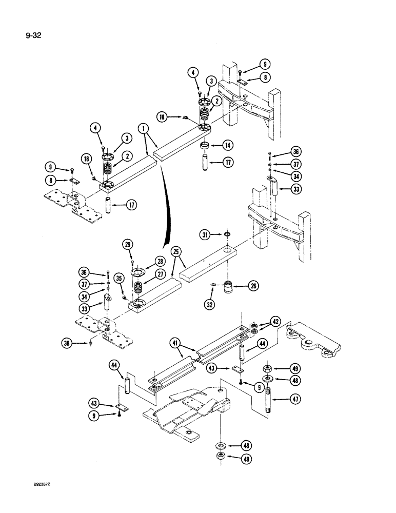 Схема запчастей Case IH 9240 - (9-032) - FRAME CONNECTING LINK AND KING PINS, 9240 AND 9260 TRACTOR (09) - CHASSIS/ATTACHMENTS