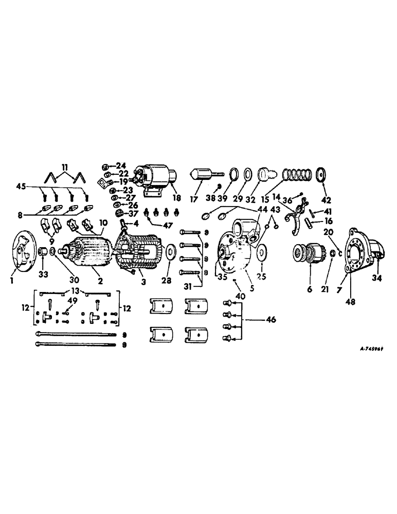 Схема запчастей Case IH 403 - (384) - CRANKING MOTOR, DELCO REMY, FOR D-301 ENGINE (55) - ELECTRICAL SYSTEMS