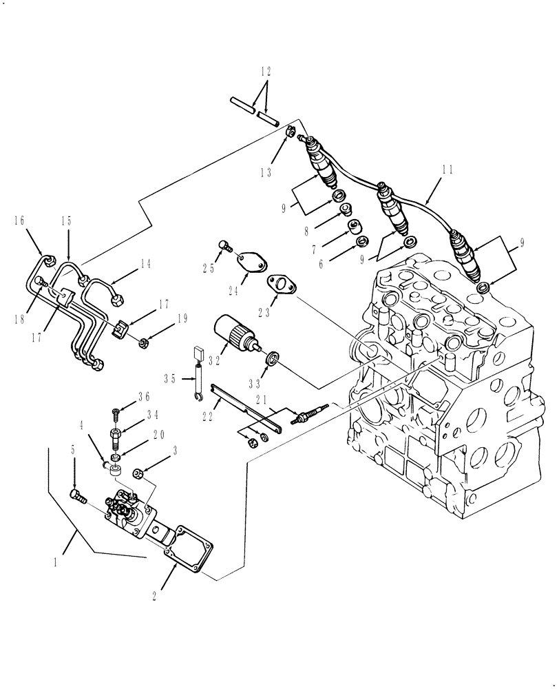 Схема запчастей Case IH DX24E - (01.09) - INJECTION PUMP & LINES (01) - ENGINE