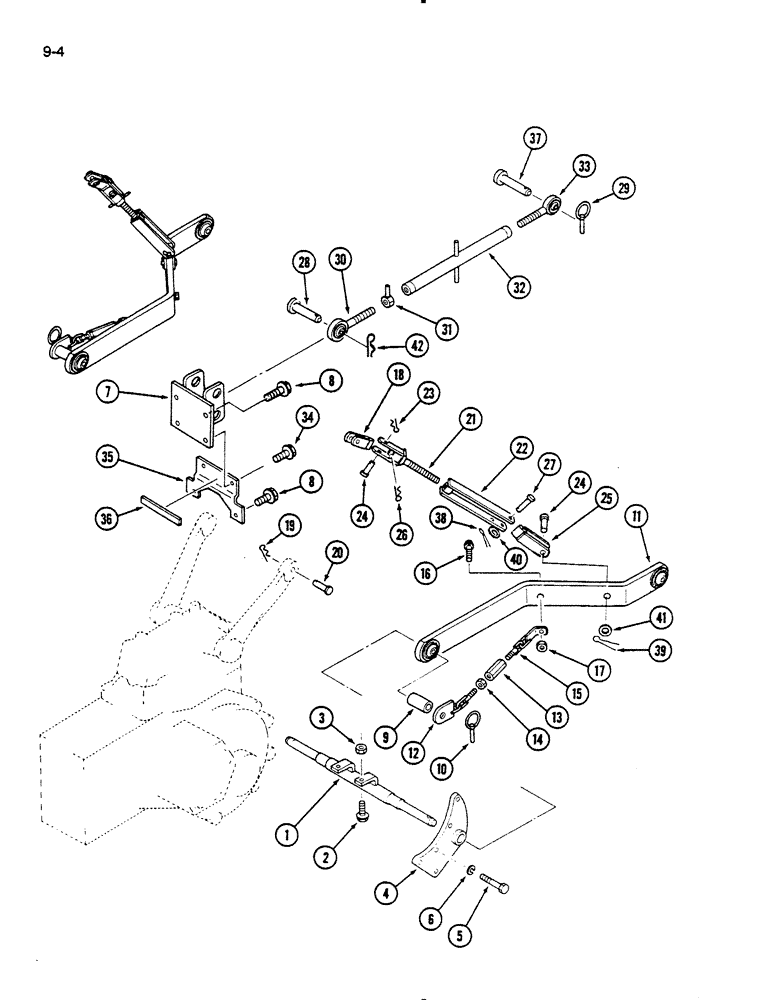 Схема запчастей Case IH 235 - (9-04) - THREE POINT HITCH (09) - CHASSIS/ATTACHMENTS