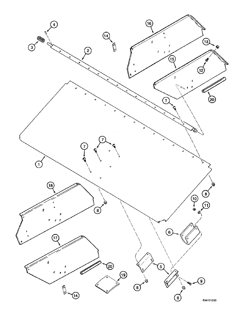 Схема запчастей Case IH 2188 - (5-18) - STATIONARY STEERING AXLE SHIELD (04) - STEERING