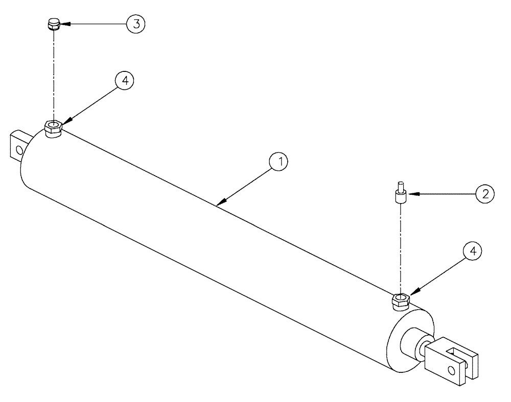 Схема запчастей Case IH FLX610 - (02-004) - STABILIZER CYLINDER 4" ASSEMBLY Cylinders
