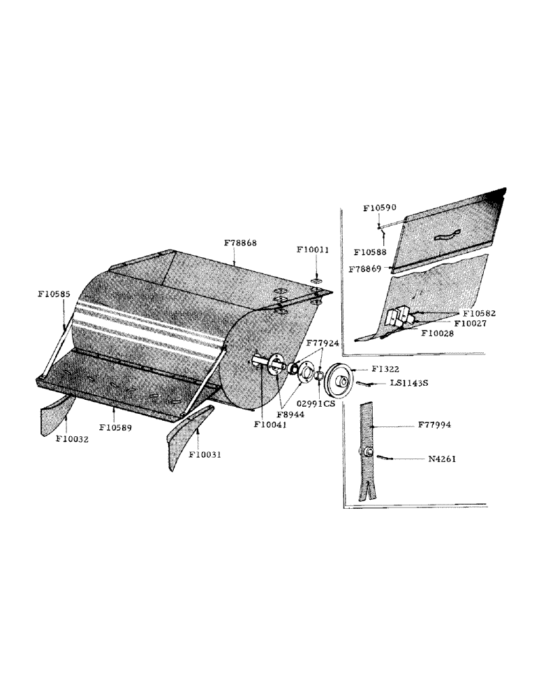 Схема запчастей Case IH 800 - (128) - CUTTER AND SPREADER HOUSING (73) - RESIDUE HANDLING