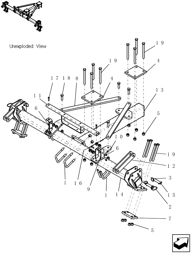 Схема запчастей Case IH ADX3360 - (F.10.D[22]) - ATX FIELD HITCH - 10 INCH SPACING F - Frame Positioning