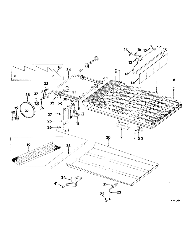 Схема запчастей Case IH 82 - (40) - STRAW RACK, STRAW RACK RISERS AND SCREENS, RETURN PAN, SHAKER SHAFT AND DRIVE (72) - SEPARATION