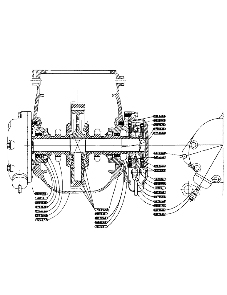 Схема запчастей Case IH DC-SERIES - (077) - DIFFERENTIAL SHAFT WITH BRAKE ASSEMBLY, D, DC, DO, DV (07) - BRAKES