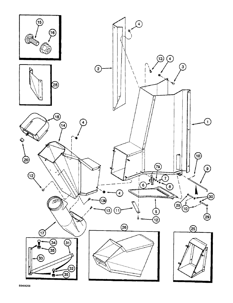 Схема запчастей Case IH 2055 - (9C-02) - FRONT DRUM OUTLETS (15) - HANDLING SYSTEM