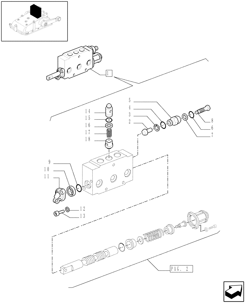 Схема запчастей Case IH JX1070N - (1.82.7/ B[01]) - SIMPLE DOUBLE EFFECT DISTRIBUTOR - BREAKDOWN - C5484 (07) - HYDRAULIC SYSTEM