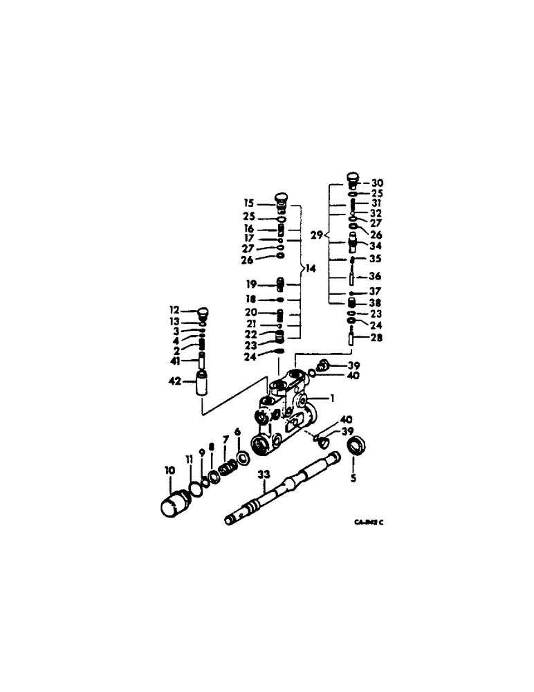 Схема запчастей Case IH 454 - (07-44[1]) - DRIVE TRAIN, DRIVE CONTROL VALVE (04) - Drive Train