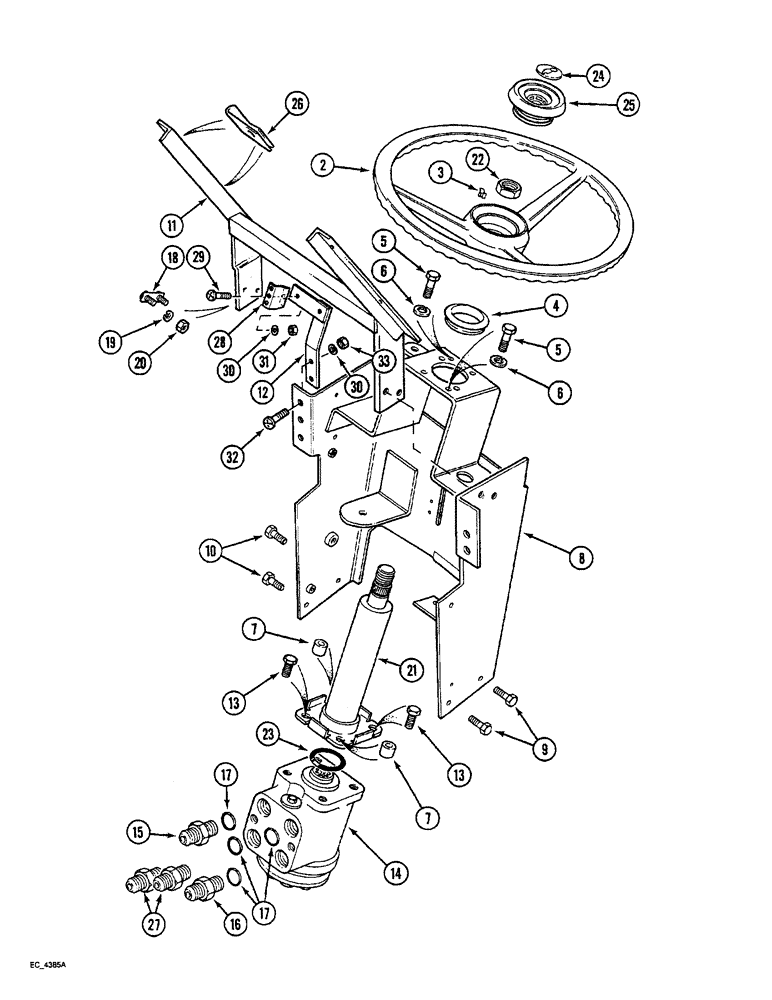 Схема запчастей Case IH 4240 - (5-02) - STEERING WHEEL, SUPPORT AND VALVE, TRACTOR WITHOUT CAB (05) - STEERING