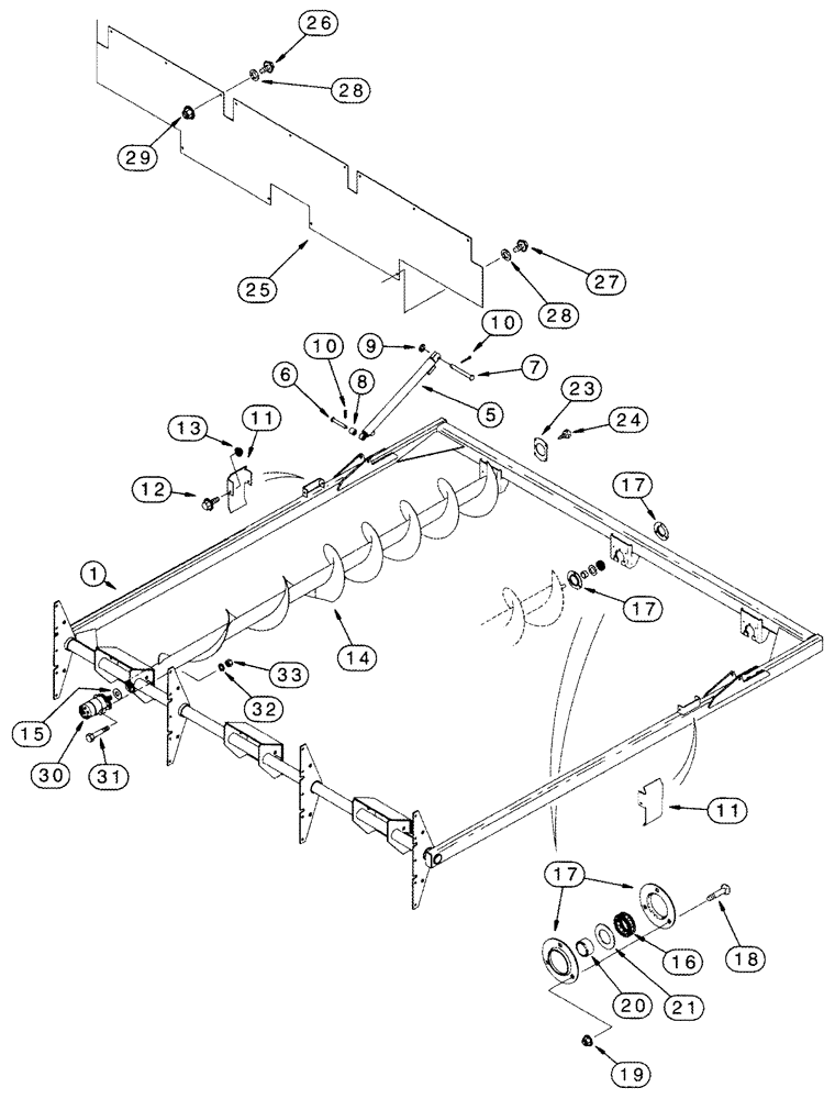 Схема запчастей Case IH 2555 - (09D-08) - BASKET COMPACTOR AND AUGER (16) - BASKET