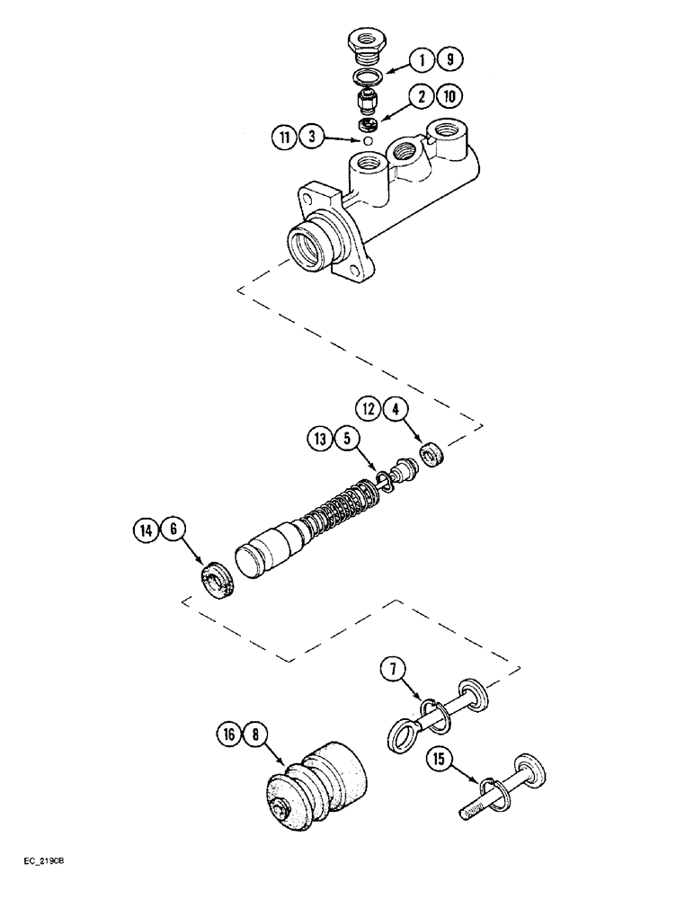 Схема запчастей Case IH 4230 - (7-10) - BRAKE MASTER CYLINDER, TRACTOR WITHOUT CAB, TRACTOR WITH CAB (07) - BRAKES